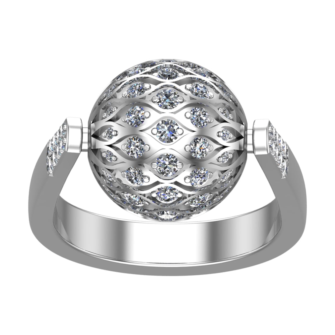 1.49 Ctw SI1/SI2 Diamond 14k white Gold Engagement Ring (ALL DIAMOND ARE LA