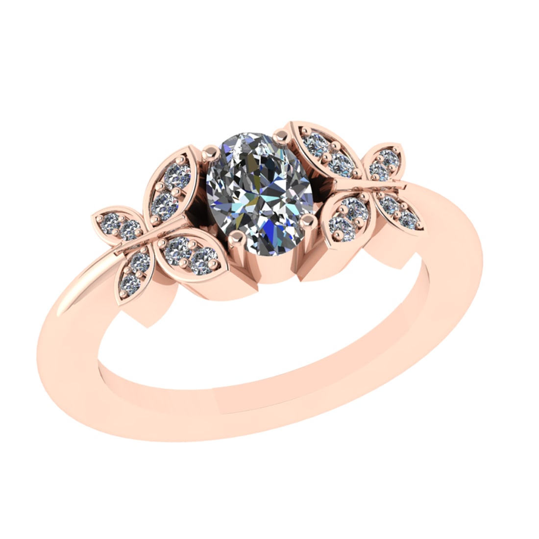 0.92 Ctw VS/SI1 Diamond 14k Rose Gold Engagement Ring (ALL DIAMOND ARE LAB (1 of 2)