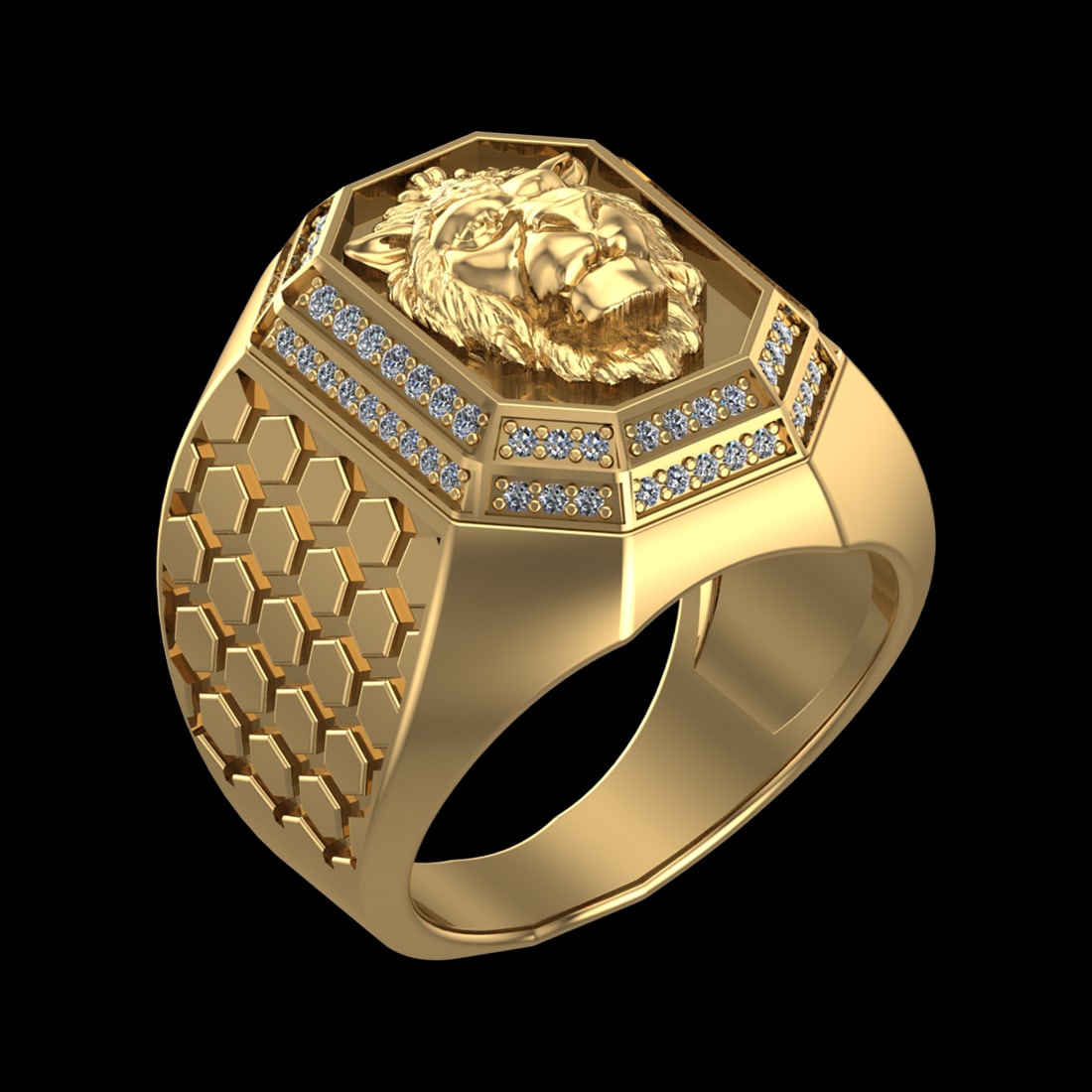 0.41 Ctw VS/SI1 Diamond Prong Set 18k Yellow Gold Creature theme Ring (ALL: Total Daimond Weight :-0.41 Ctw Color : G-H Clarity : VS/SI1 Setting : Prong Metal Weight : Approx 18.52 gram 18k Yellow GoldCreature theme Ring Current Ring Size 8 (ALL DIAMOND ARE LAB GROWN )