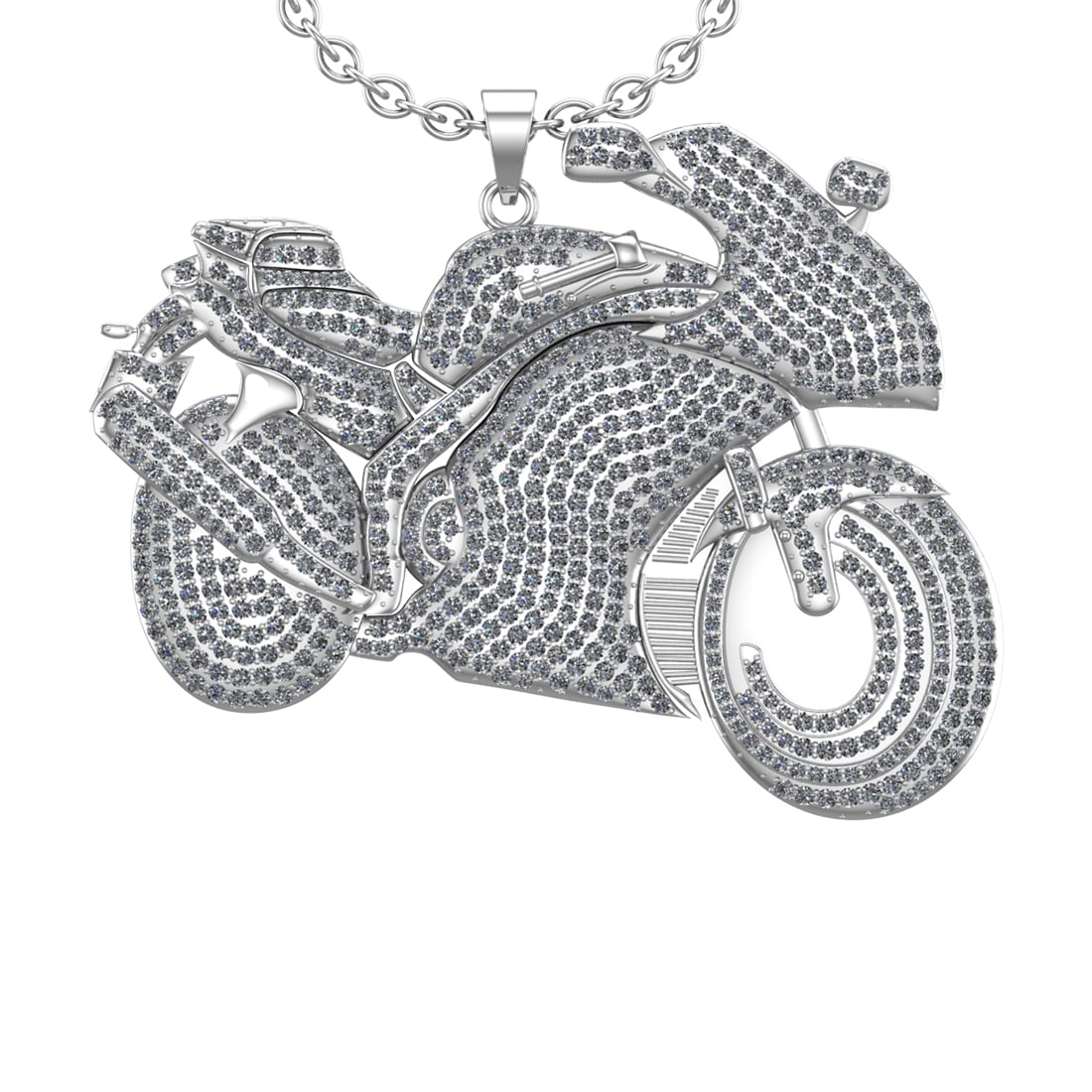 8.71 Ctw VS/SI1 Diamond 14K White Gold Hip Hop Style Necklace (ALL DIAMOND