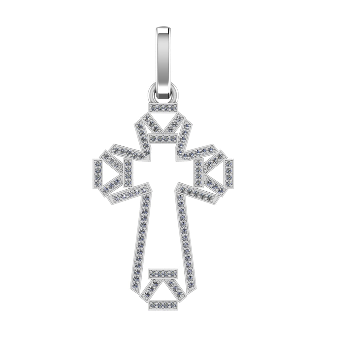 1.71 Ctw SI2/SI1 Diamond Prong Set 14k white Gold Pendant (ALL DIAMOND ARE
