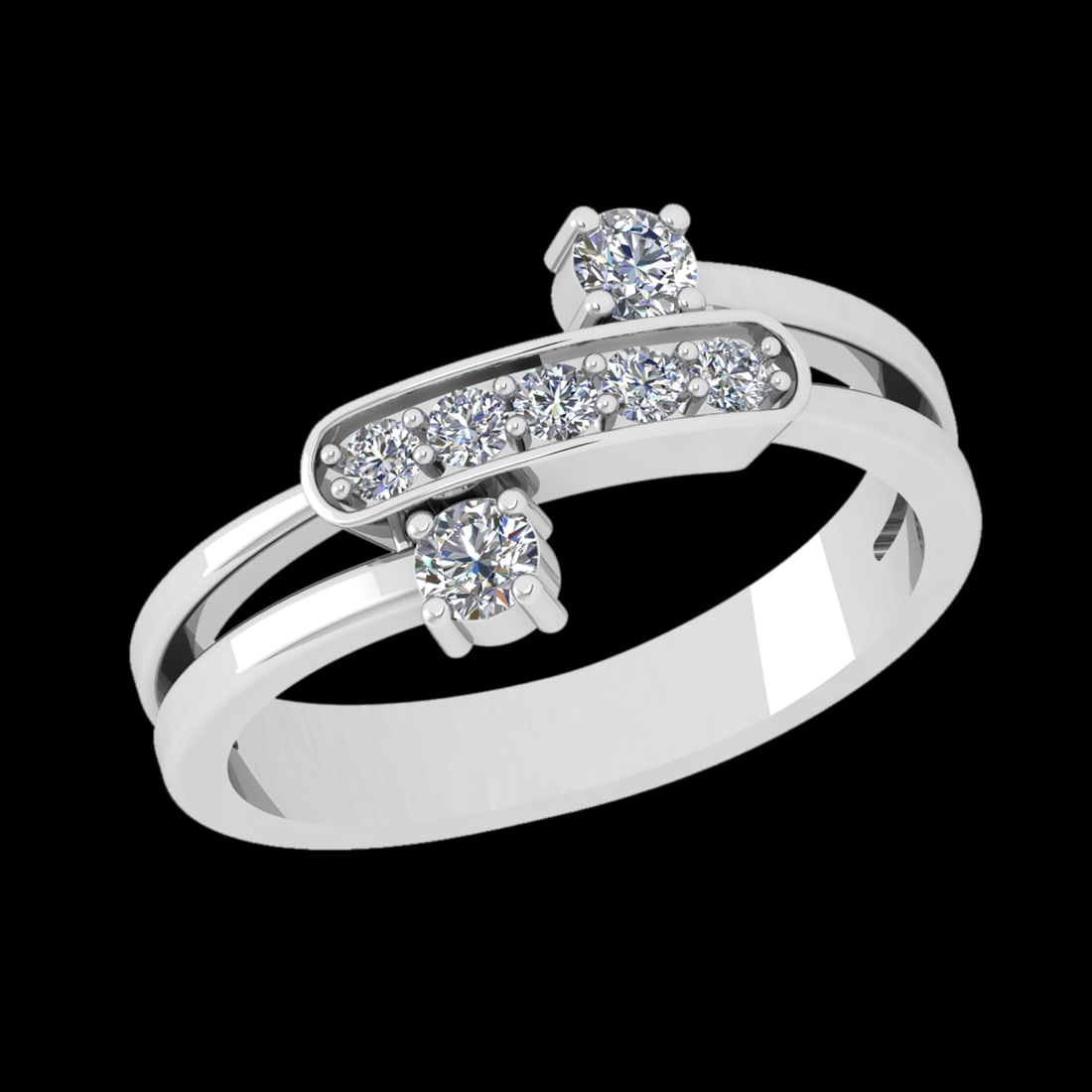 0.39 Ctw VS/SI1 Diamond Prong Set 18K white Gold Engagement Ring