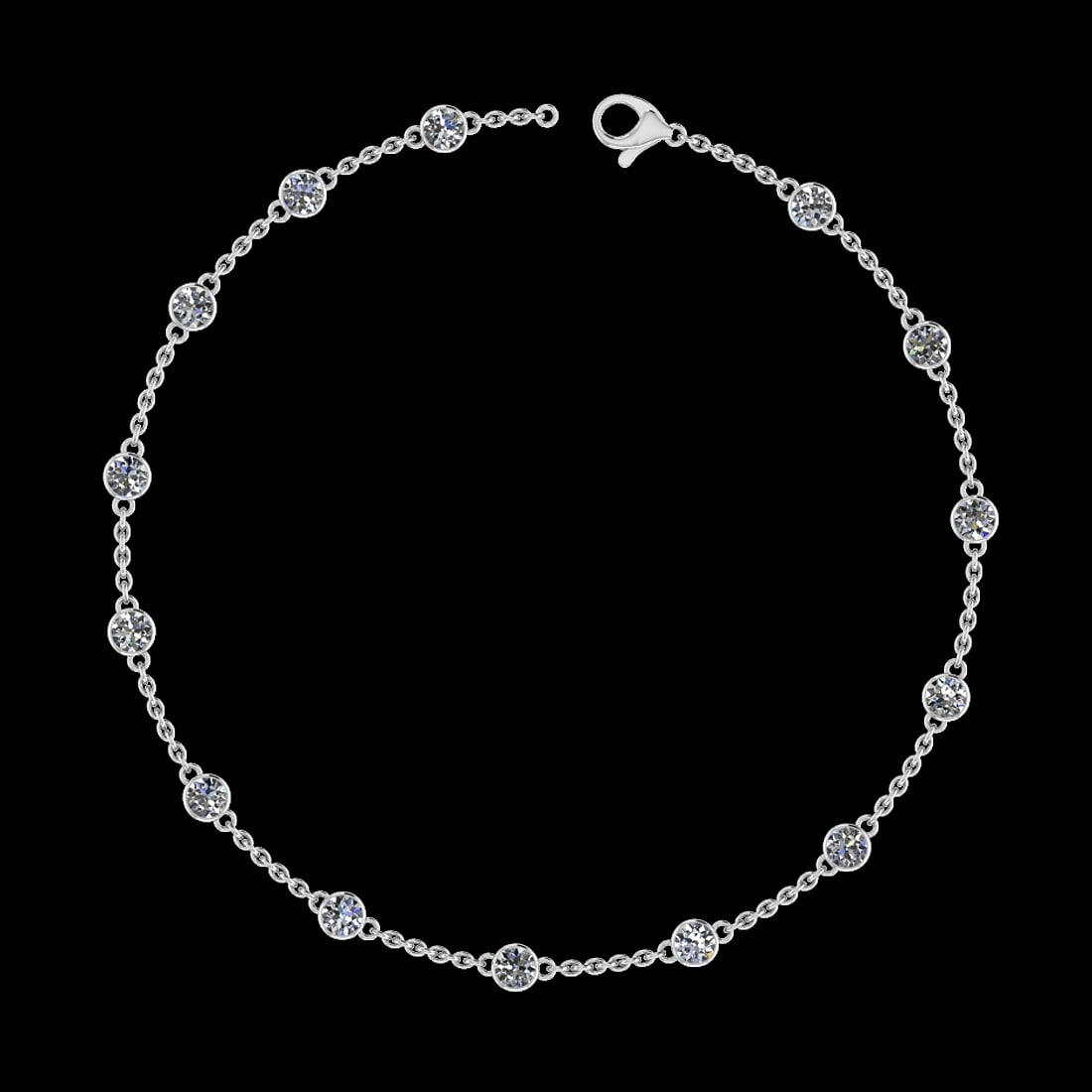 1.20 Ctw VS/SI1 Diamond 14K White Gold Yard Necklace (ALL DIAMOND ARE LAB G: Center Diamond Weight : 1.20 Ctw (40 Psc Round Cut) Center Diamond Color :- J-K Center Clarity : VS/SI1 Stone Setting : Prong 14K White Gold Yard Necklace (ALL DIAMOND ARE LAB GROWN ) Size-18 Inch SJT