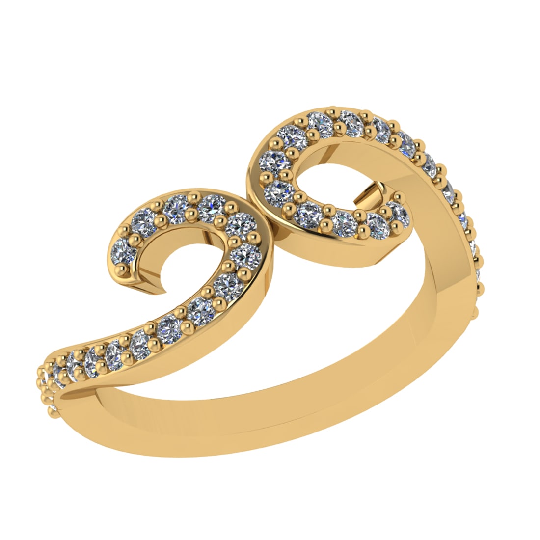 0.45 Ctw VS/SI1 Diamond Prong Set 18k Yellow Gold Eternity Band Ring