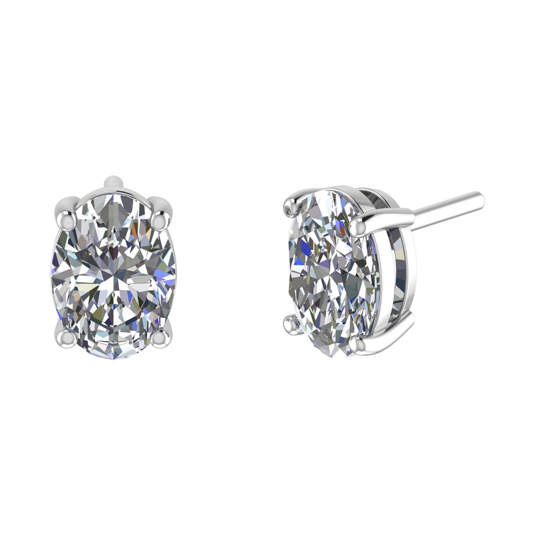 1 Ctw Diamond 14k White Gold Stud Earrings (ALL DIAMOND ARE LAB GROWN ): Center Diamond Weight :-1 Ctw (Oval cut ) setting : Prong 14k White Gold Martini Stud Earrings (ALL DIAMOND ARE LAB GROWN ) #3SS97548v15