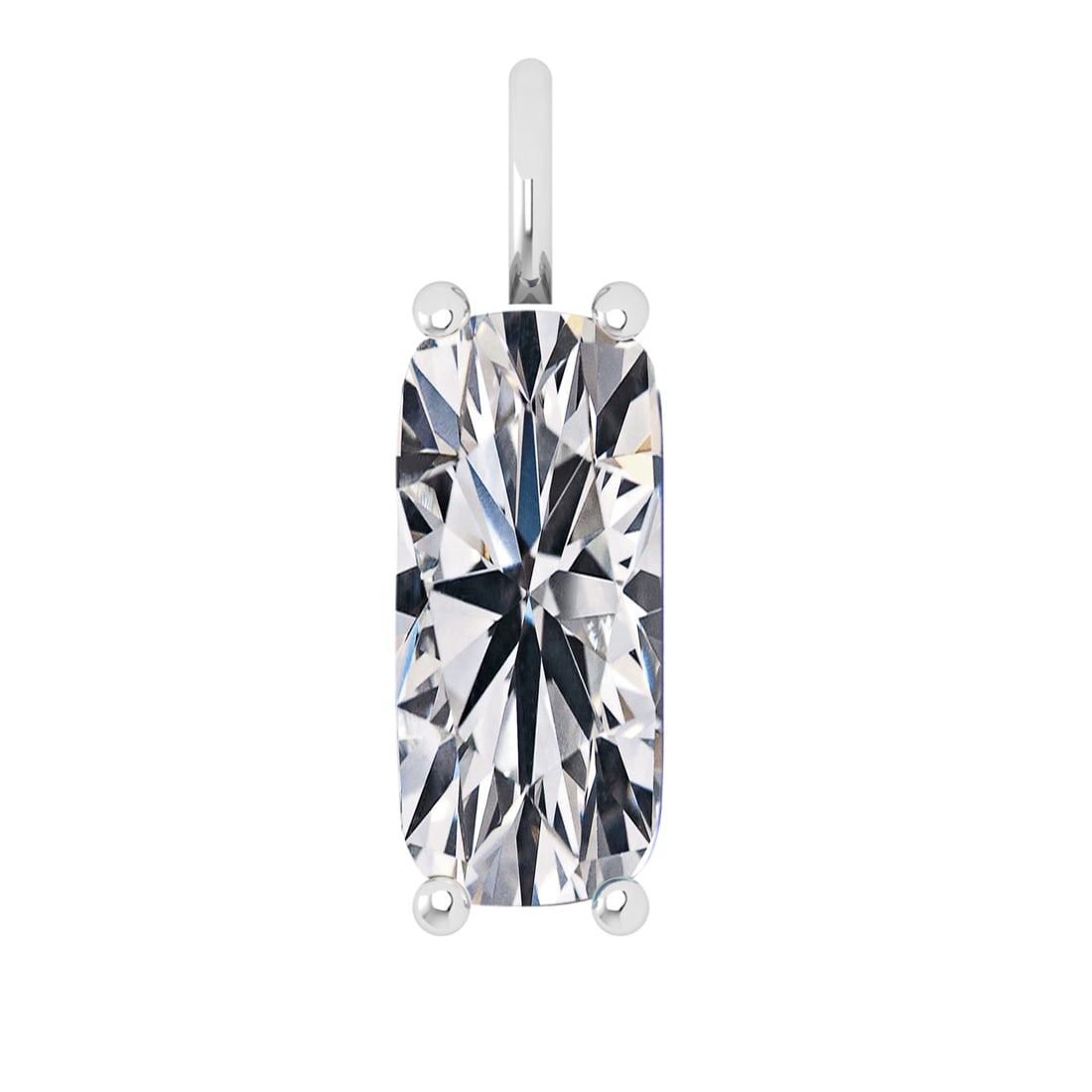 0.59 ctw VS Diamond Style Prong Set 14k White Gold Alphabet-I Pendant (ALL