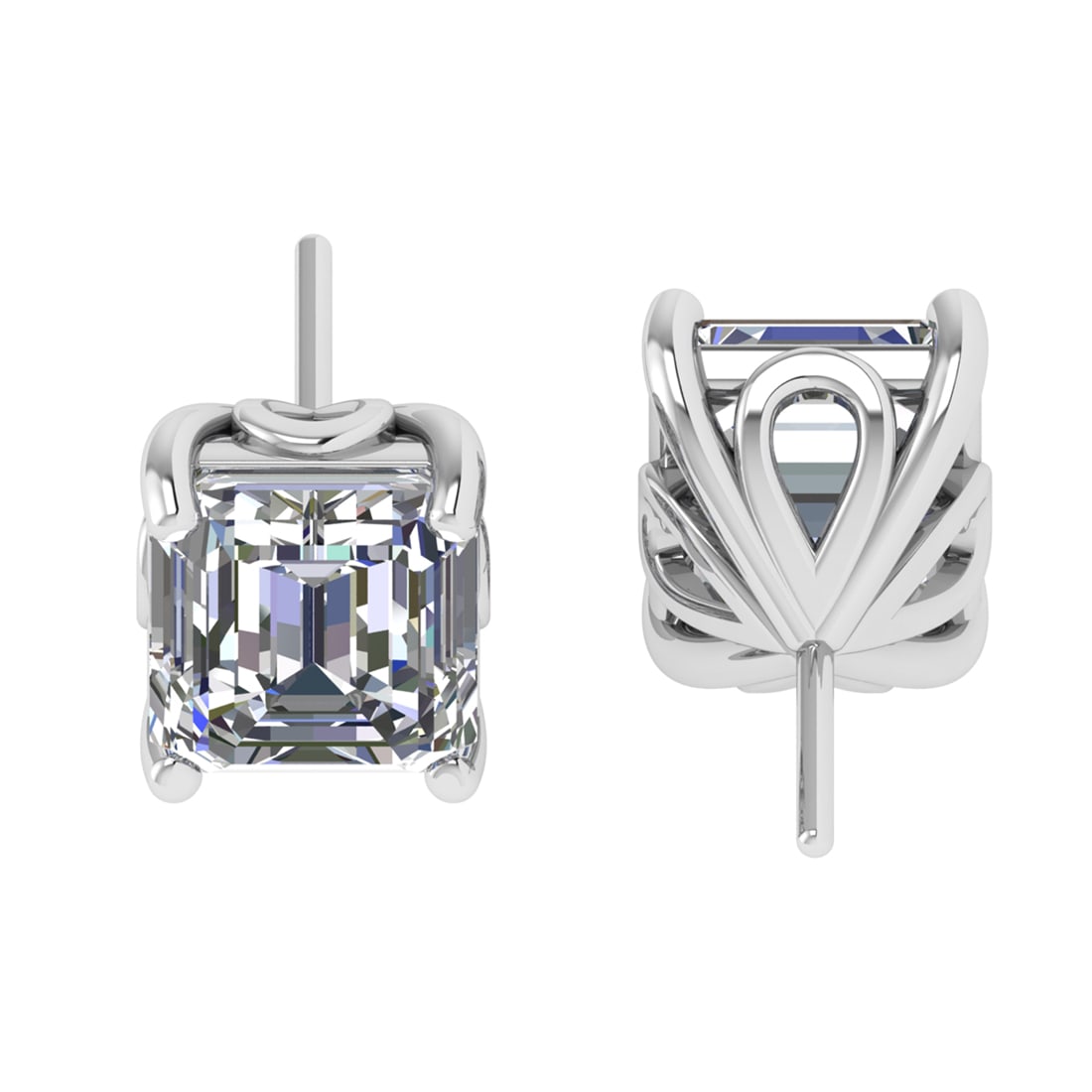 4.00 Ctw SI2/SI1 Diamond Prong Set 14k white Gold Studs Earrings (ALL DIAMO: Center Daimond Weight :-4.00 Ctw ( Princess Cut) Color : G-H Clarity : SI2/SI1 Metal Weight : Approx 2.50 Gram 14k White Gold Studs Earrings (ALL DIAMOND ARE LAB GROWN ) #3SS97601v15