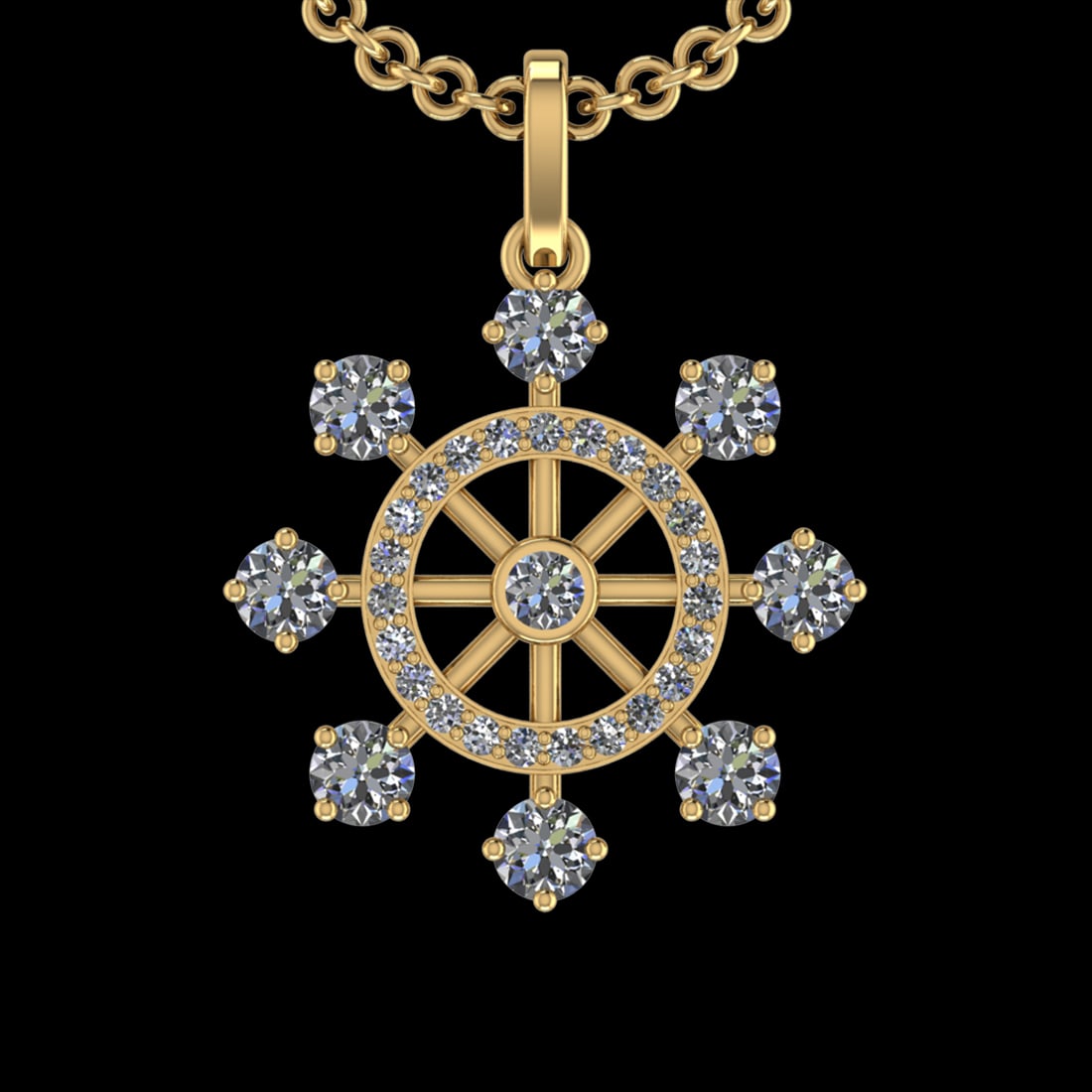 2.45 Ctw VS/SI1 Diamond 10k Yellow Gold Christmas Theme Pandant (ALL DIAMON: Center Daimond Weight :-2.11 Ctw ( Round Cut) Color : G-H Clarity : VS/SI1 Side Diamond Weight Of Ctw 0.34 Ctw Color : G-H Clarity : VS/SI1 Daimond Setting : Prong Metal Weight : Approx 4.69 gram 10k 