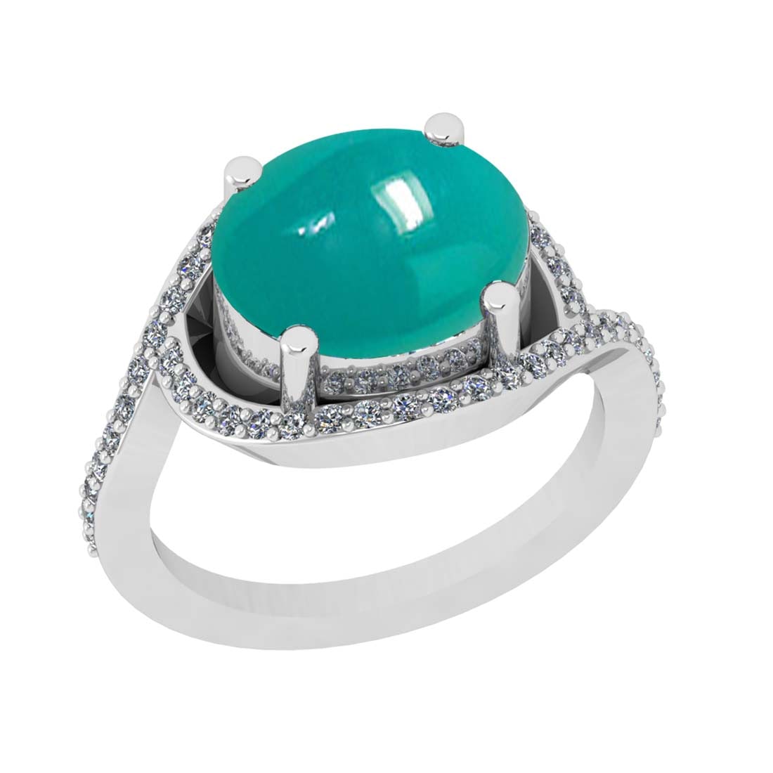 5.25 CtwVS/SI1 Emerald and Diamond 14k White Gold Engagement Ring
