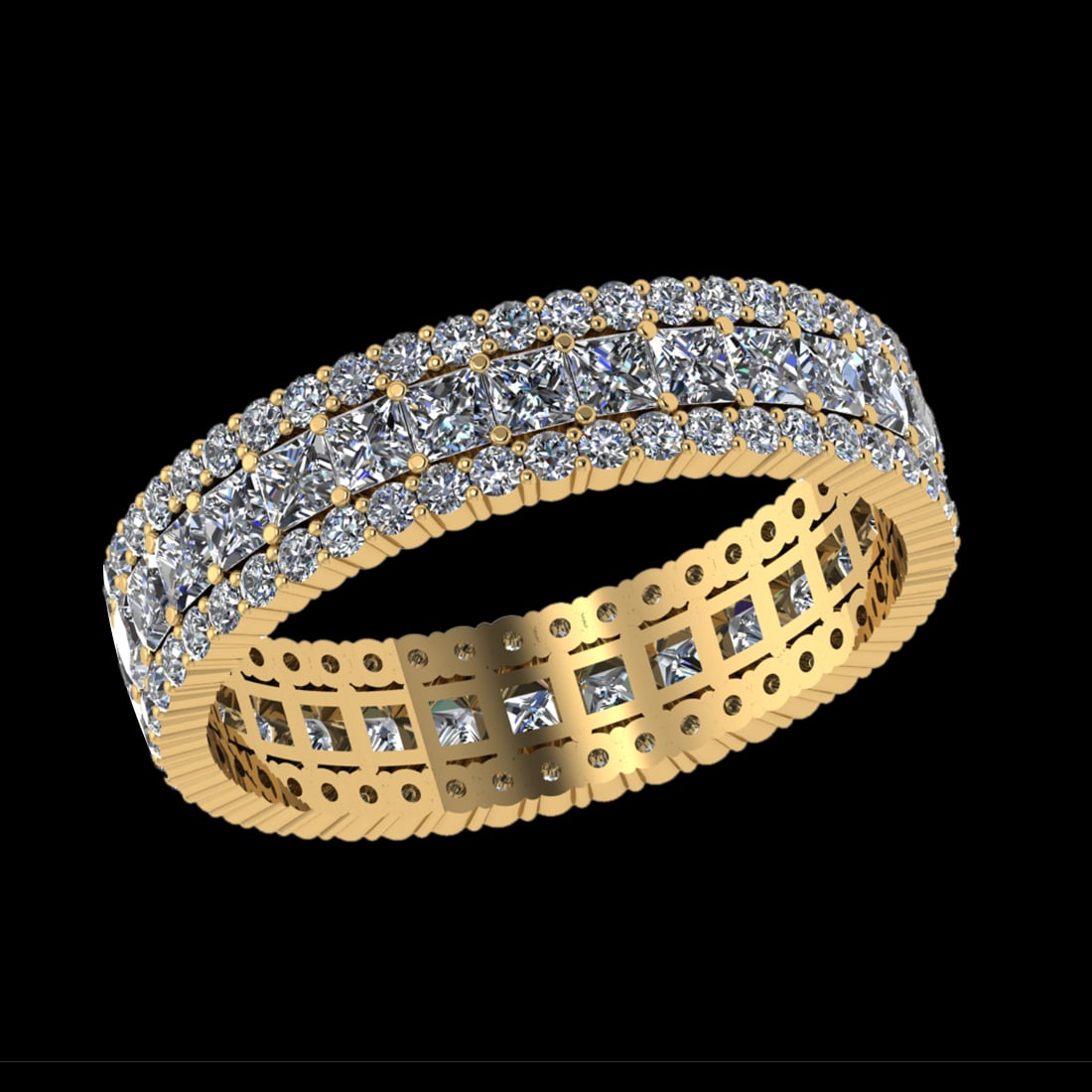 1.28 Ctw VS/SI1 Diamond Prong Set 10K Yellow Gold Engagement Ring: Center Daimond Weight :-0.55 Ctw ( Princess Cut) Color : J-K Clarity : VS/SI1 Side Diamond Weight Of Ctw 0.73 Ctw Color : J-K Clarity : VS/SI1 Daimond Setting : Prong Metal Weight : Approx 4.33 gram 1