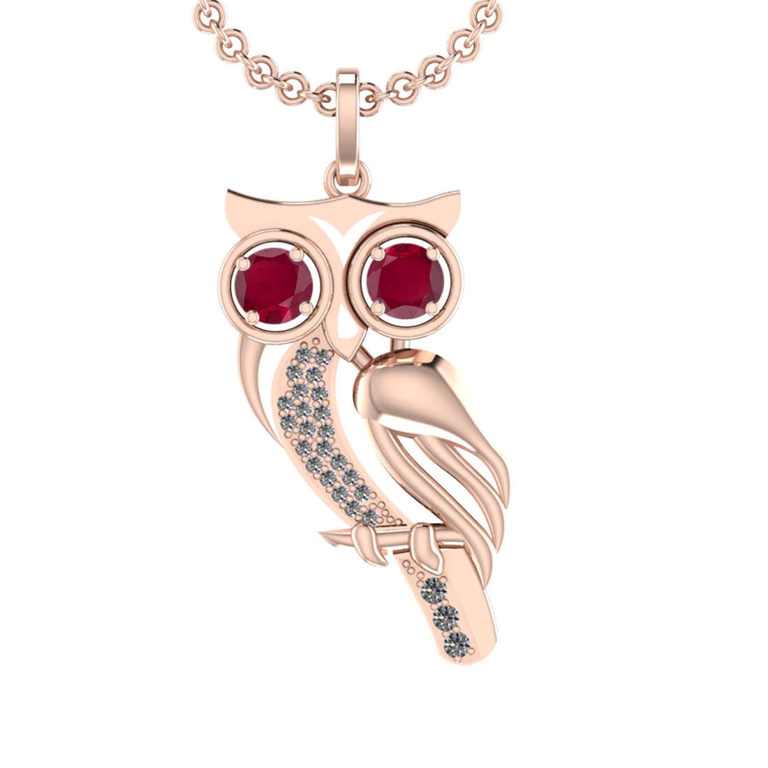 1.75 Ctw VS/SI1 Ruby and Diamond 14K Rose Gold Pendant (ALL DIAMOND ARE LAB: Center Stone Weight :-1.00 Ctw ( 2pec Round Cut) Color :- Ruby Setting : Prong Side Diamond Weight Of Ctw 0.25 Ctw Color : J-K Clarity : VS/SI1 Stone Setting : Prong Metal Weight : Approx 10.50 gram