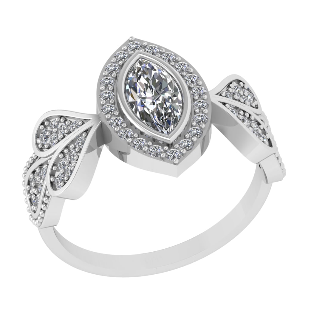 0.83 Ctw VS/SI1 Diamond 14K White Gold Engagement Ring: Center Diamond Weight : 0.50 Ctw (Marquise Cut) Center Diamond Color :-J-K Center Stone Setting : Prong Clarity : VS/SI1 Total Weight Of Ctw 0.33 Ctw Color : J-K Clarity : VS/SI1 Stone Setting : Prong