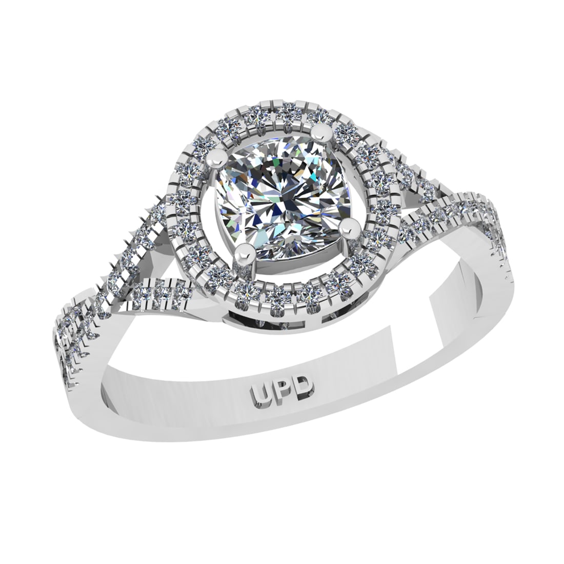 1.40 Ctw VS/SI1 Diamond 14k white Gold Engagement halo Ring (ALL DIAMOND AR: Center Daimond Weight :-1.00 Ctw ( Cushion Cut) Color : G-H Clarity : VS/SI1 Side Diamond Weight Of Ctw 0.40 Ctw Ctw Color : G-H Clarity : VS/SI1 Daimond Setting : Prong Metal Weight : Approx 4.20 gra