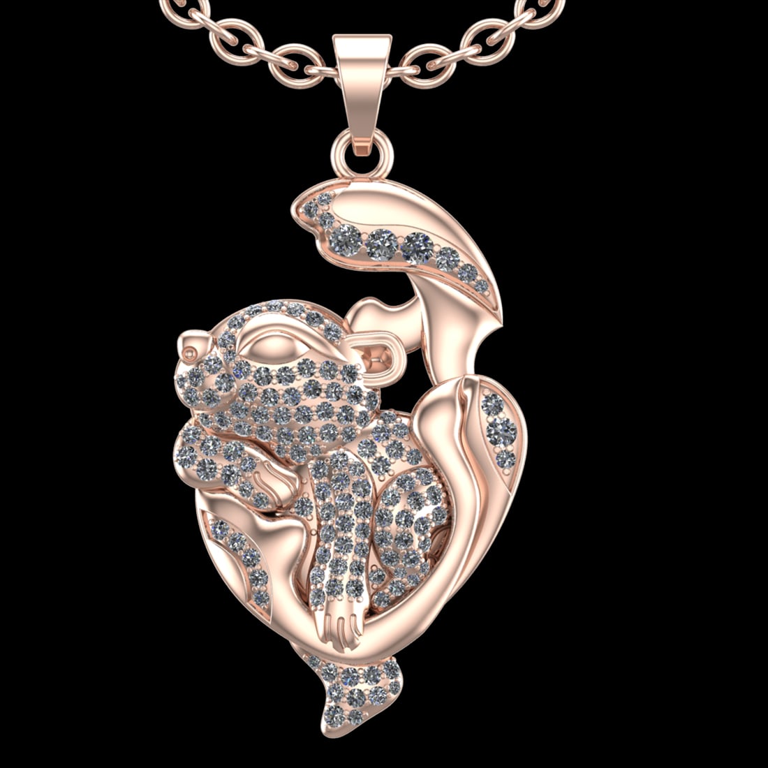 1.63 Ctw VS/SI1 Diamond 10k Rose Gold Pandant (ALL DIAMOND ARE LAB GROWN) (