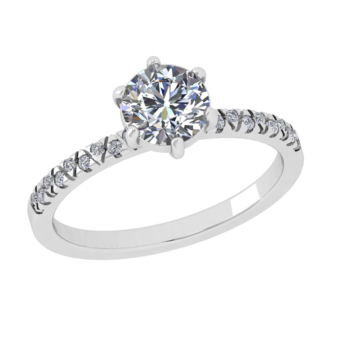 0.93 Ctw VS/SI1 Diamond 14k white Gold Engagement Ring (ALL DIAMOND ARE LAB: Center Daimond Weight :-0.84 Ctw ( Round Cut) Color : G-H Clarity : VS/SI1 Side Diamond Weight Of Ctw 0.09 Ctw Color : G-H Clarity : VS/SI1 Daimond Setting : Prong Metal Weight : Approx 2.30 gram 14k 