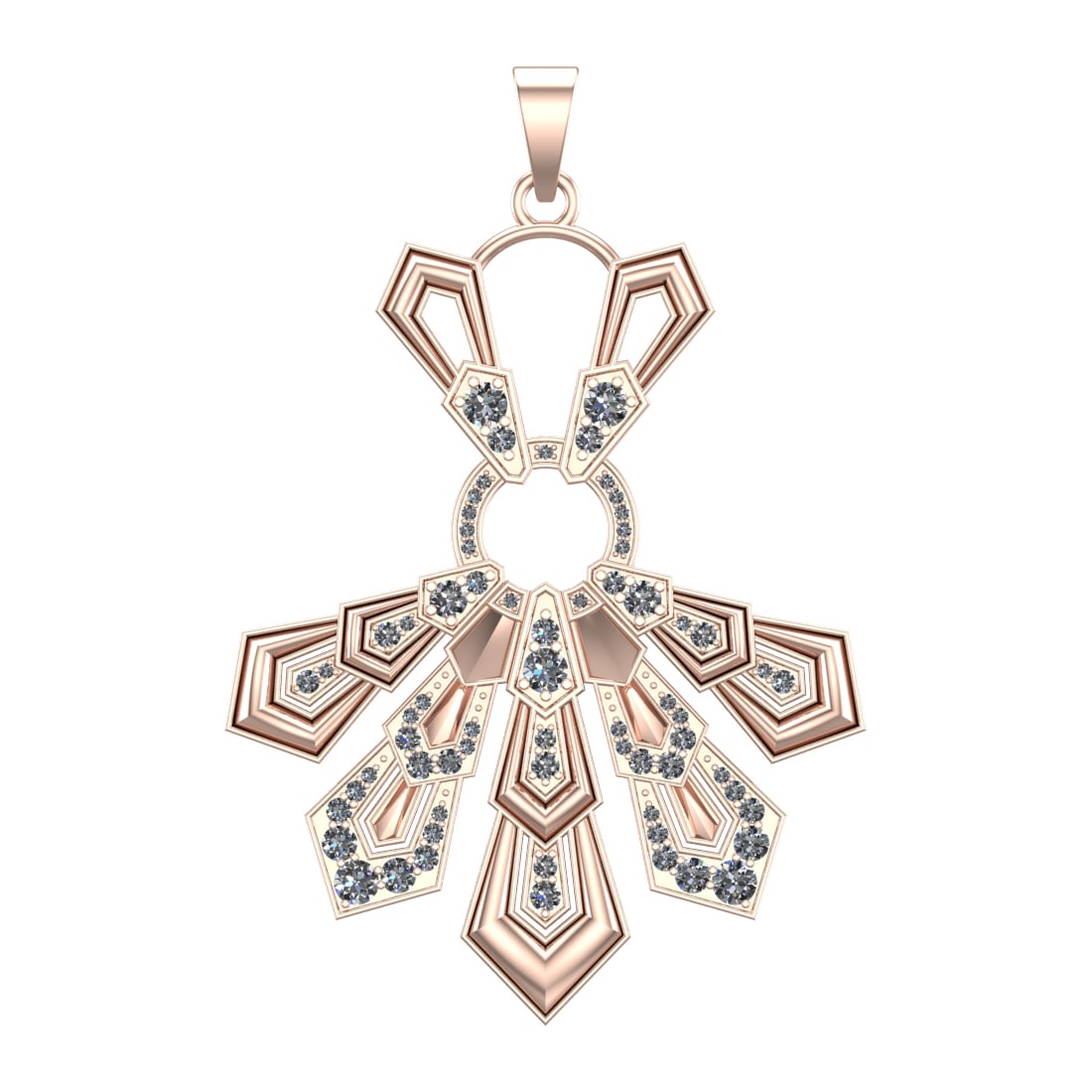 3.33 Ctw SI2/SI1 Diamond Prong Set 14k Rose Gold Pandant (ALL DIAMOND ARE L