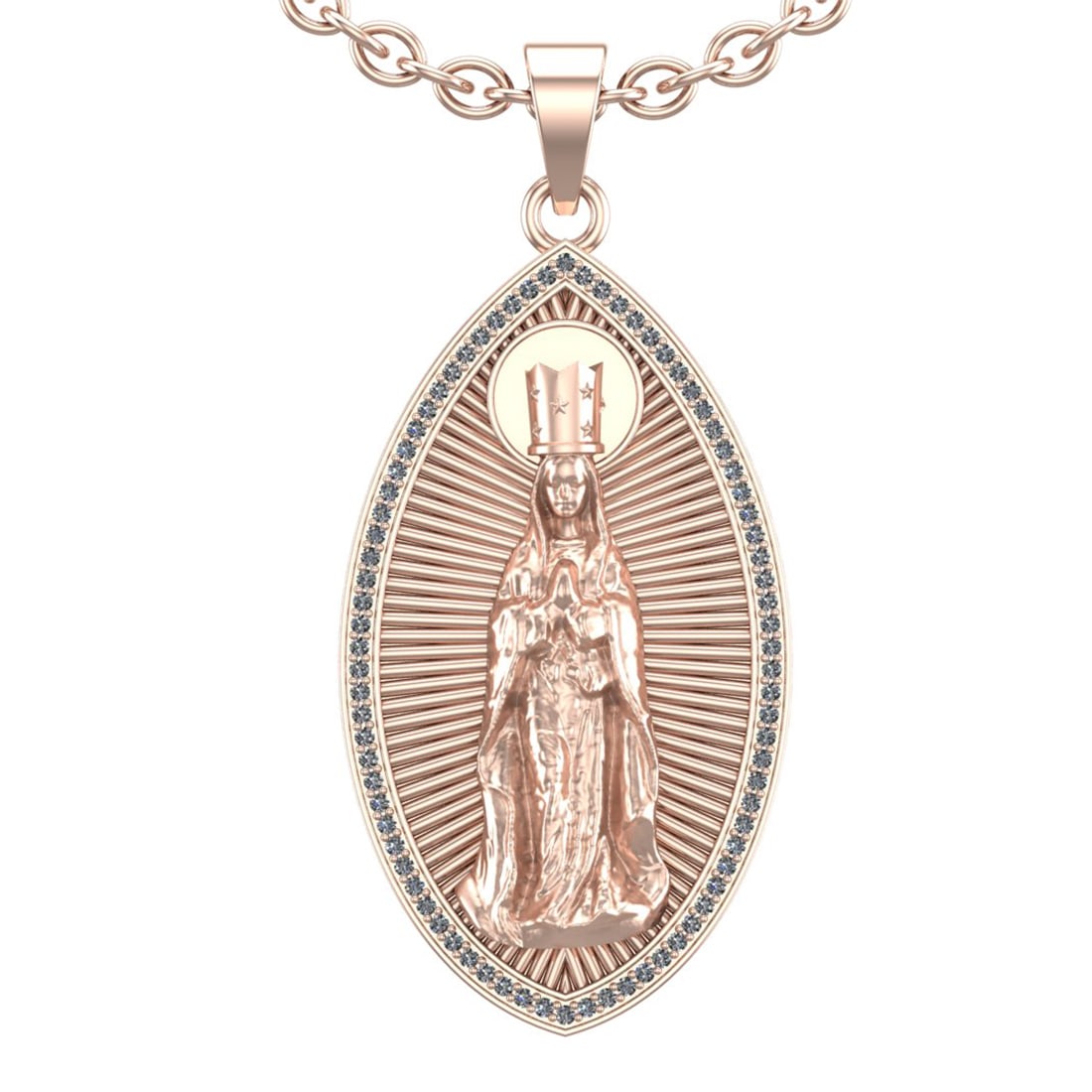 0.40 Ctw VS.SI1 (ALL DIAMOND ARE LAB GROWN ) Diamond 14k Rose Gold Necklace