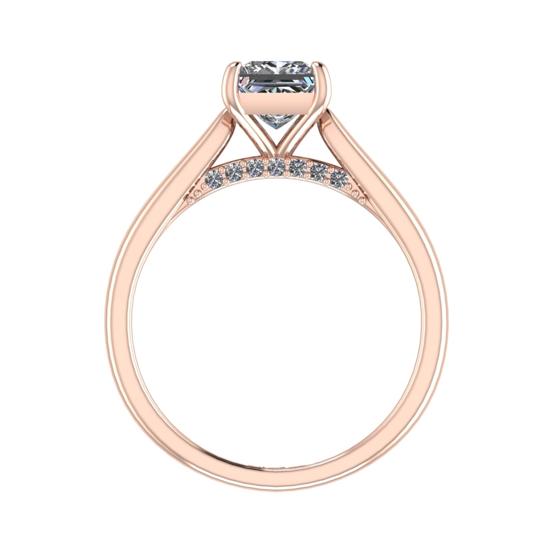 0.82 Ctw VS/SI1 Diamond 14k Rose Gold Engagement Ring (ALL DIAMOND ARE LAB: Center Daimond Weight :-0.75 Ctw ( Princess Cut) Color : G-H Clarity : VS/SI1 Side Diamond Weight Of Ctw 0.07 Ctw Ctw Color : G-H Clarity : VS/SI1 Daimond Setting : Prong Metal Weight : Approx 2.95