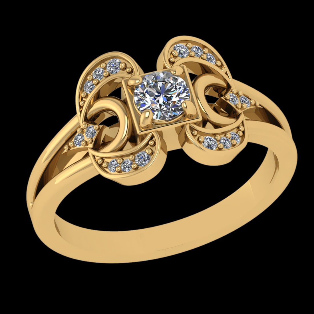 0.34 Ctw VS/SI1 Diamond Prong Set 10k Yellow Gold Engagement Ring( (ALL DIA: Center Daimond Weight :-0.25 Ctw ( Round Cut) Color : J-K Clarity : VS/SI1 Side Diamond Weight Of Ctw 0.09 Ctw Color : J-K Clarity : VS/SI1 Daimond Setting : Prong Metal Weight : Approx 4.20 gram 10k 