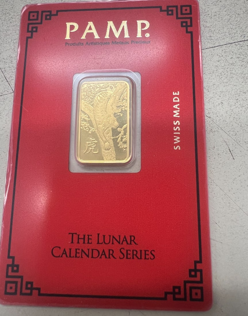 PAMP LUNAR SERIES 5 GRAM GOLD BAR YEAR OF THE TIGER (1 of 1)