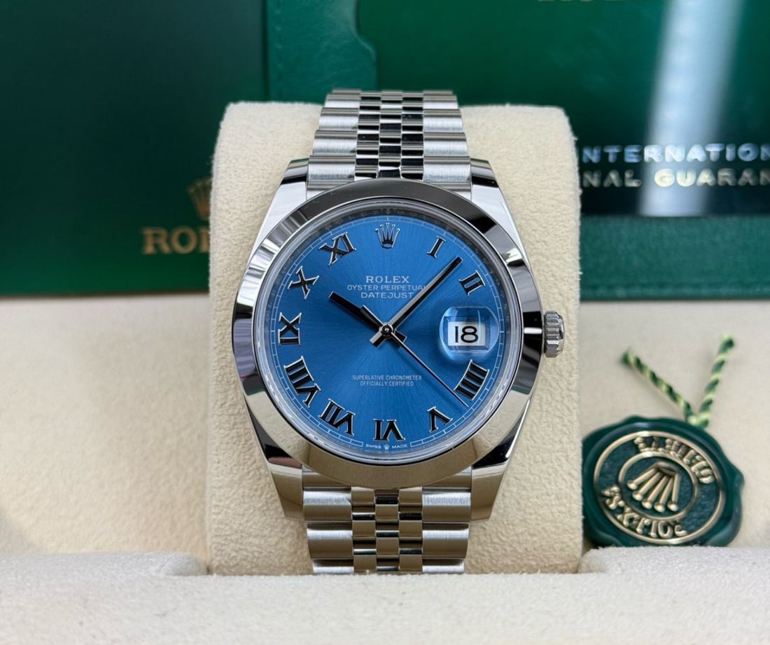 Rolex Oysterperpetual Datejust 41mm Blue Roman Dial Jubileee Comes With Box: Rolex Oysterperpetual Datejust 41mm Blue Roman Dial Jubileee Comes With Box & Papers #3SS23461v15