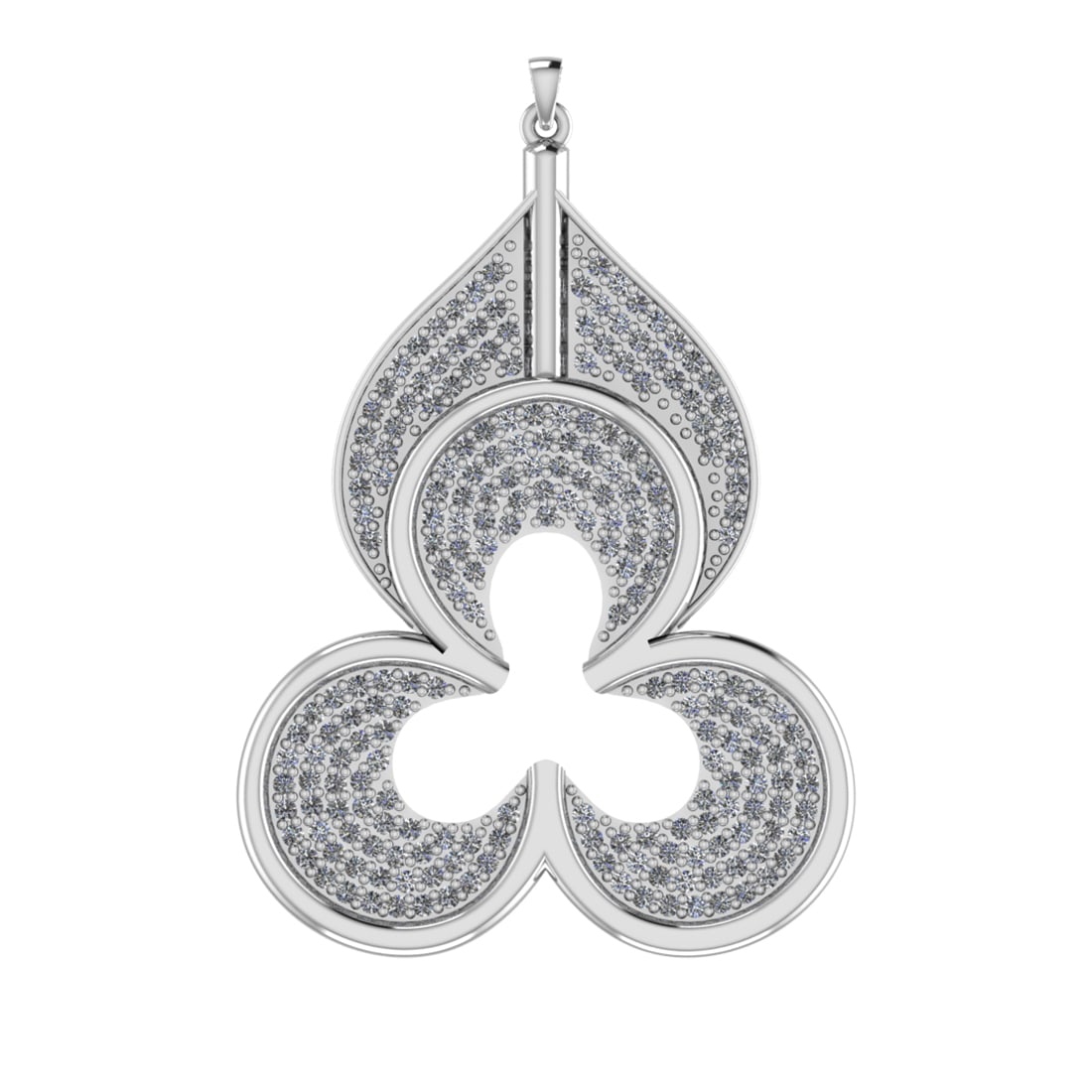 1.08 Ctw VS/SI1 Diamond 14k white Gold Pendant (ALL DIAMOND ARE LAB GROWN )