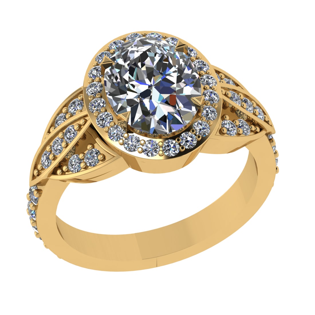 3.26 Ctw VS/SI1 Diamond 14k Yellow Gold Engagement Ring: Center Daimond Weight :-2.50 Ctw ( Oval Cut) Color : G-H Clarity : VS/SI1 Side Diamond Weight Of Ctw 0.76 Ctw Color : G-H Clarity : VS/SI1 Daimond Setting : Prong Metal Weight : Approx 6.06 gram 14k Y