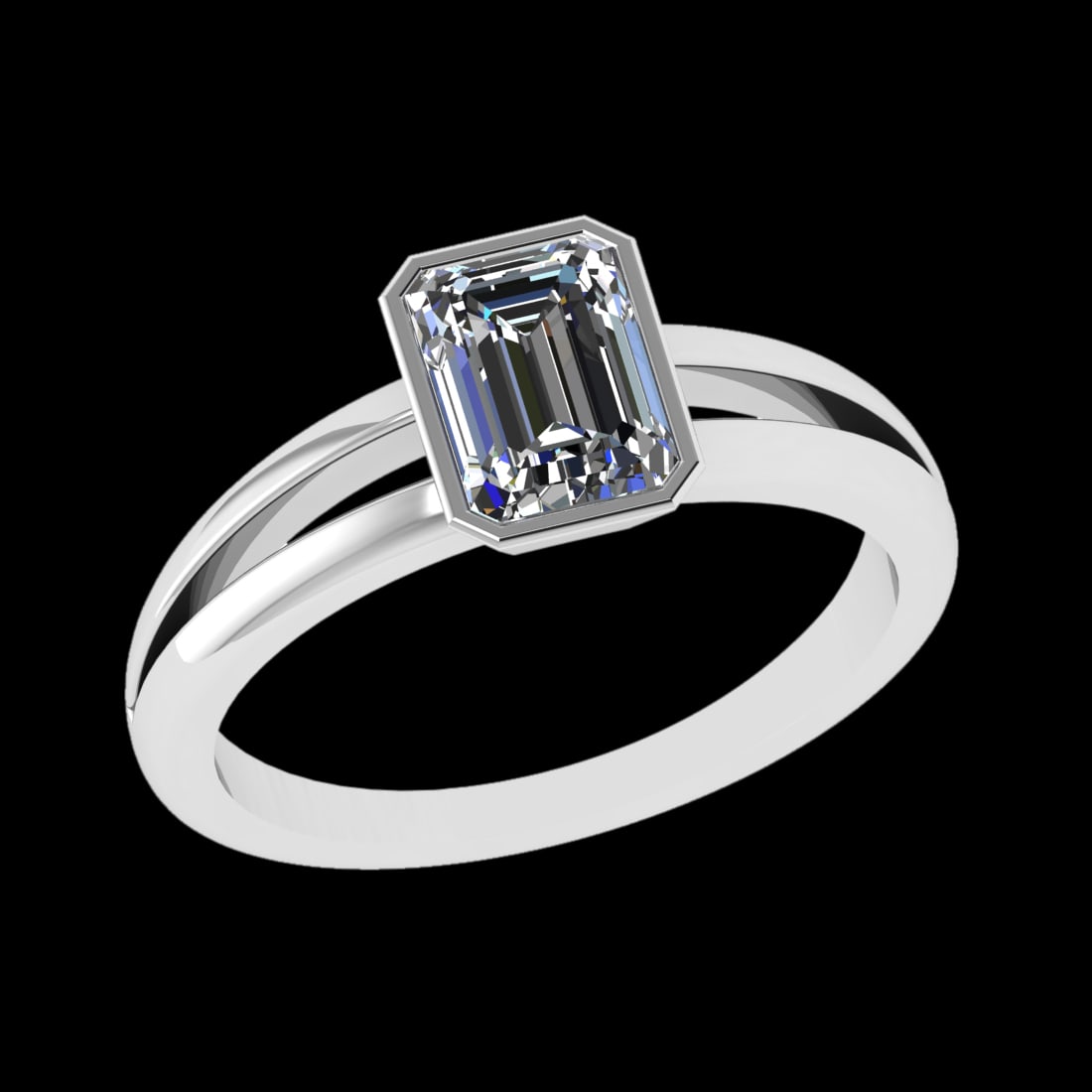 1.00 Ctw VS/SI1 Diamond 10k white Gold Solitaire Ring (ALL DIAMOND ARE LAB: Center Daimond Weight :-1.00 Ctw ( Emerald Cut) Color : J-k Clarity : VS/SI1 Metal Weight : Approx 2.83 gram 10k white Gold Solitaire Ring Current Ring Size 6 (ALL DIAMOND ARE LAB GROWN ) #3SS23347v15