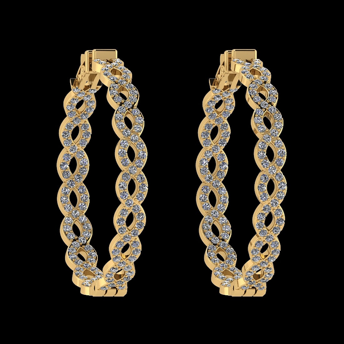 1.88 Ctw VS/SI1 Diamond 14K Yellow Gold Hoop Earrings (ALL DIAMOND ARE LAB: Center Diamond Weight : 1.88 Ctw (Round Cut) Center Diamond Color :- J-K Center Clarity : VS/SI1 Stone Setting : Prong 14K Yellow Gold Hoop Earrings (ALL DIAMOND ARE LAB GROWN ) Size:-1.39Inch (ALL DI