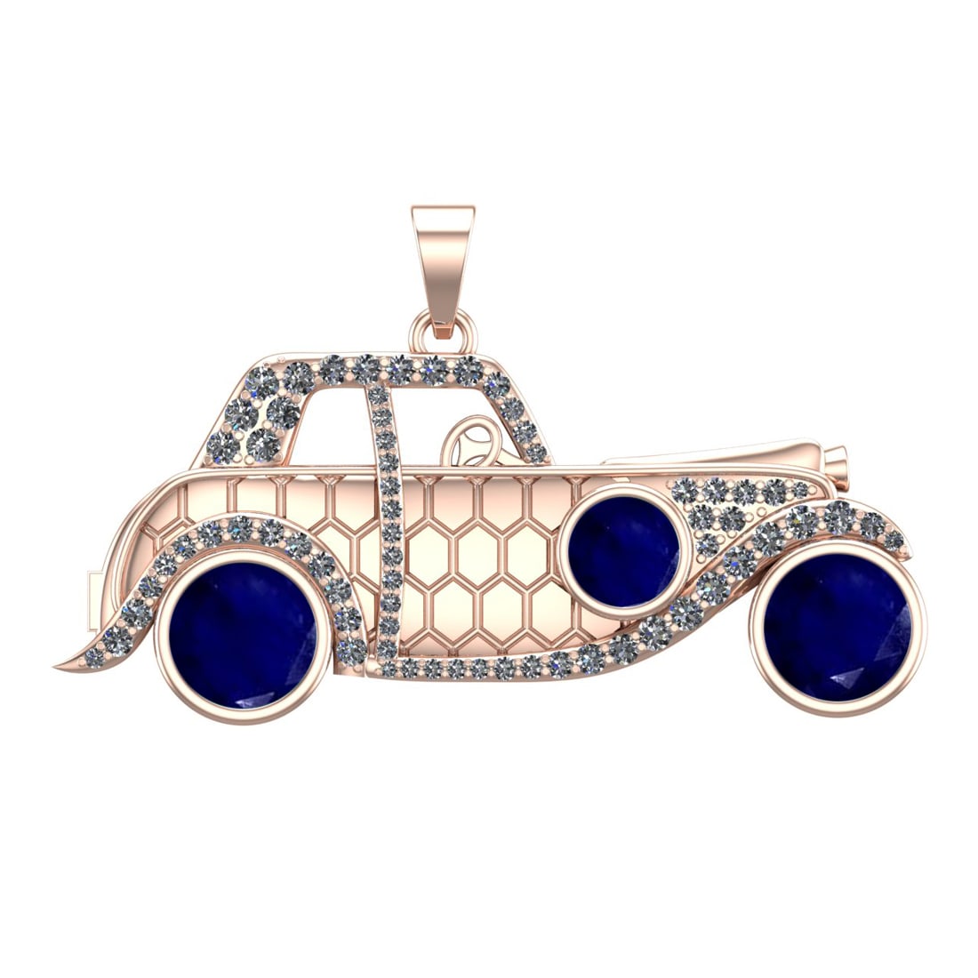 6.09 Ctw VS/SI1 Blue Sapphire and Diamond Prong Set 14k Rose Gold Vintage S: Center Stone Weight :-4.84 Ctw ( Round Cut ) Center Stone Color :-Blue Sapphire Center Stone Setting : Prong Side Diamond Weight Of Ctw :- 1.25 Ctw Color : J-K Clarity : VS/SI1 Daimond Setting : Prong
