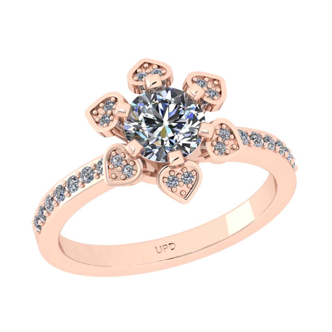1.12 Ctw VS/SI1 Diamond 10K Rose Gold Engagement Halo Ring: Center Diamond Weight : 0.90 Ctw ( Round Cut) Center Diamond Color :-J-K Center Stone Setting : Prong Clarity : VS/SI1 Total Weight Of Ctw 0.22 Ctw Color : J-K Clarity : VS/SI1 Stone Setting : Prong M