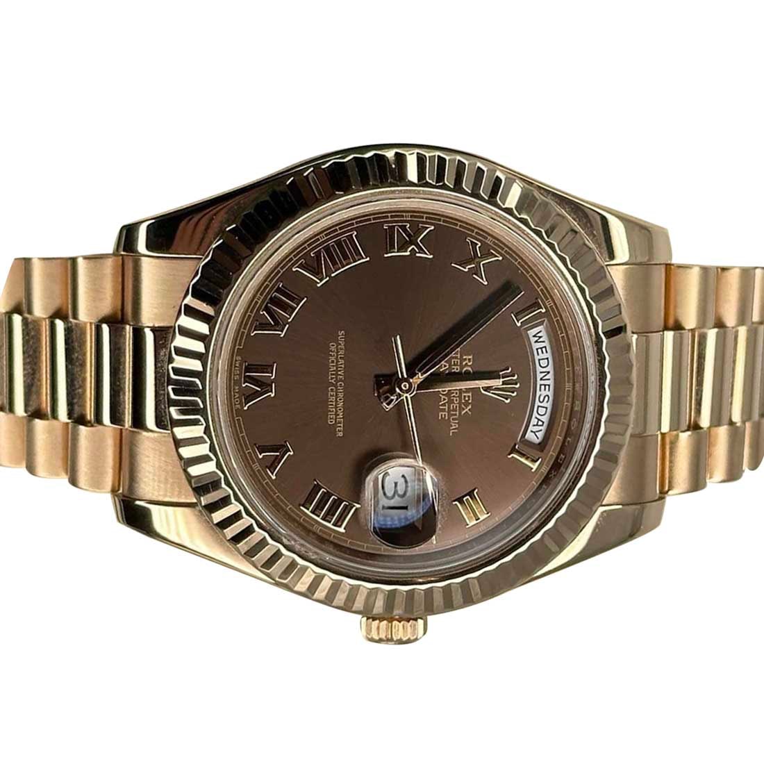 Brand New Rolex Chocolate DayDate with Presidential Band Comes with Box and: Brand New Rolex Chocolate DayDate with Presidential Band Comes with Box and Papers #3SS18773v8