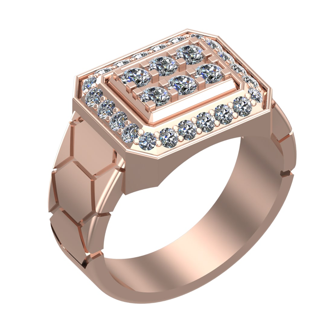 0.95 Ctw SI2/SI1 Diamond 14k Rose Gold Engagement Ring (ALL DIAMOND ARE LAB