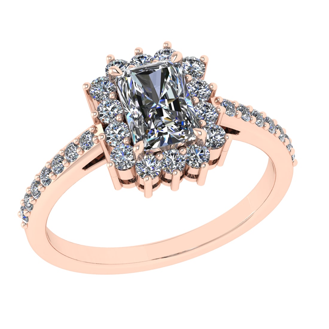 2.04 Ctw SI1/SI2 Diamond 14k Rose Gold Engagement Ring (ALL DIAMOND ARE LAB: Center Daimond Weight :-1.20 Ctw ( Emerald Cut) Color : G-H Clarity : SI1/SI2 Side Diamond Weight Of Ctw 0.84 Ctw Color : G-H Clarity : SI1/SI2 Daimond Setting : Prong Metal Weight : Approx 4.68 gram 
