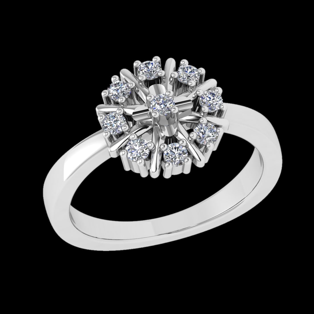 0.31 Ctw VS/SI1 Diamond Prong Set 18K white Gold Engagement Ring