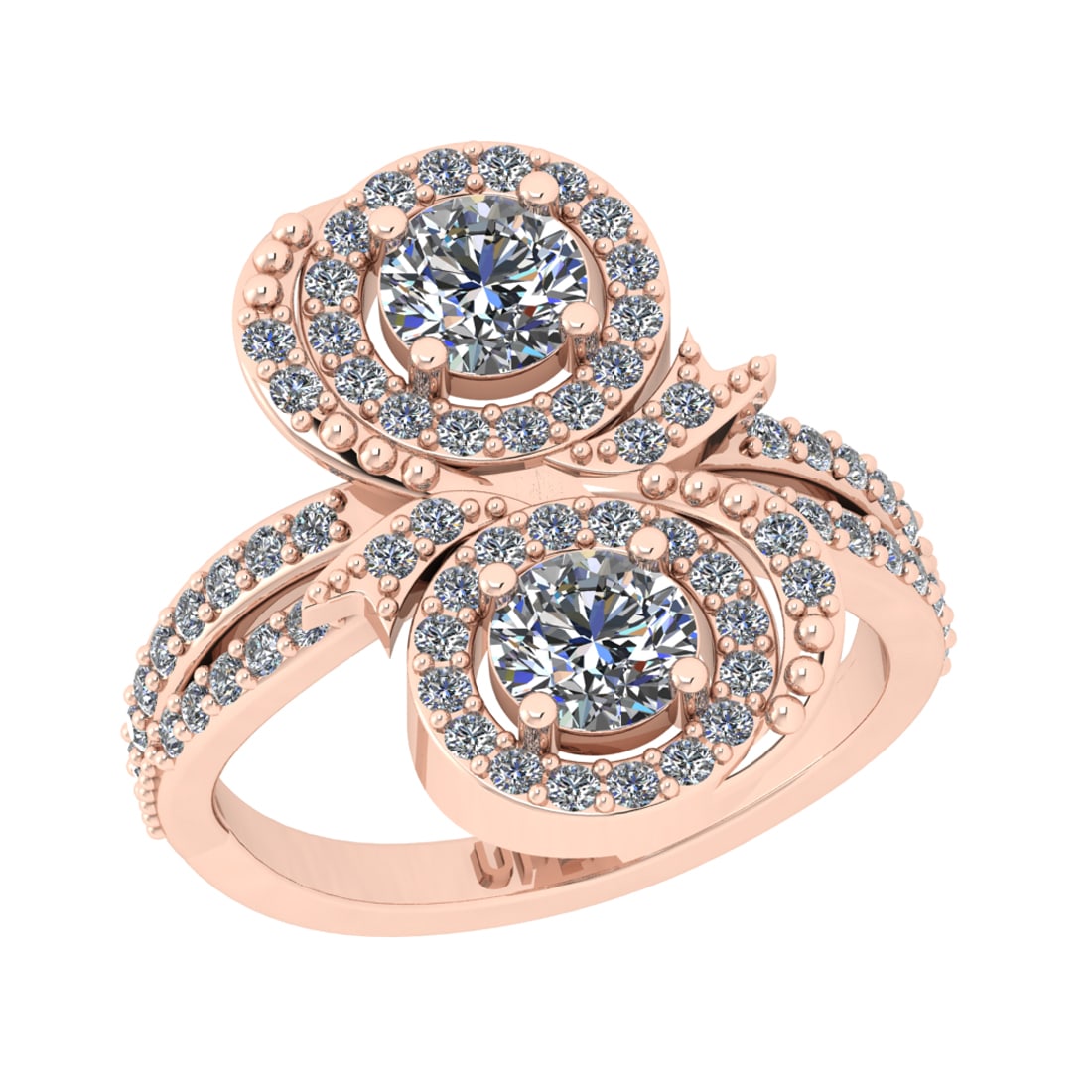 1.72 Ctw VS/SI1 Diamond 10k Rose Gold Engagement Ring (ALL DIAMOND ARE LAB: Center Daimond Weight :-1.00 Ctw ( Round Cut) Color : J-k Clarity : VS/SI1 Side Diamond Weight Of Ctw 0.72 Ctw Color : J-k Clarity : VS/SI1 Daimond Setting : Prong Metal Weight : Approx 6.68 gram 10k 