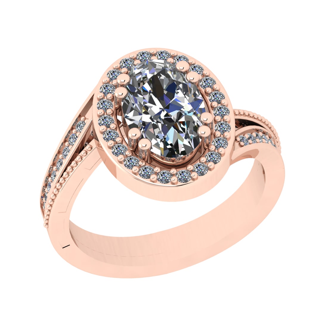 2.30 Ctw SI1/SI2 Diamond Prong Set 14k Rose Gold Engagement Ring