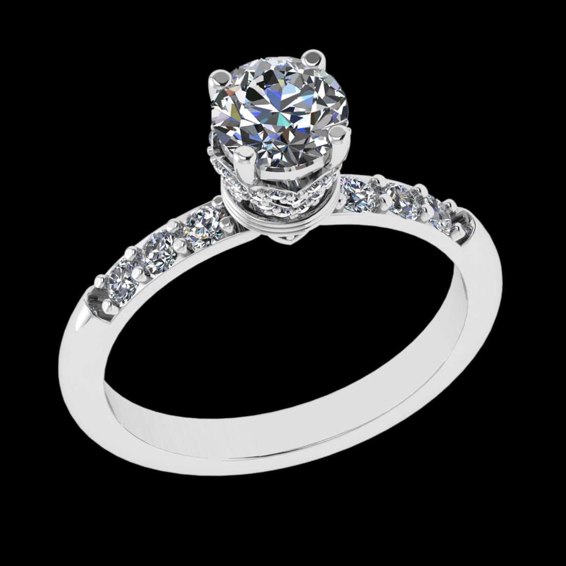 1.25 Ctw VS/SI1 Diamond 10k white Gold Engagement Ring (ALL DIAMOND ARE LAB: Center Daimond Weight :-0.84 Ctw ( Round Cut) Color : J-K Clarity : VS/SI1 Side Diamond Weight Of Ctw 0.41 Ctw Color : J-K Clarity : VS/SI1 Daimond Setting : Prong Metal Weight : Approx 3.86 gram 10k 