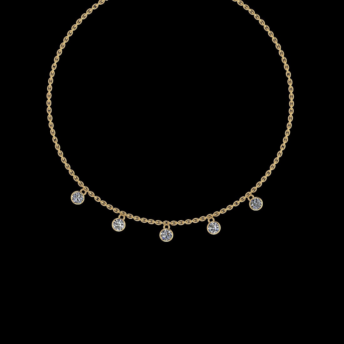 0.75 Ctw VS/SI1 Diamond 14K Yellow Gold Yard Necklace (ALL DIAMOND ARE LAB