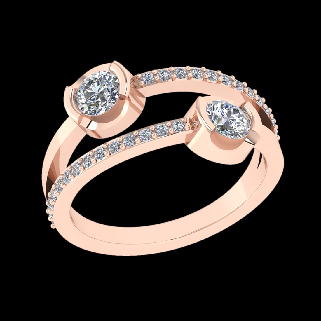 0.72 Ctw VS/SI1 Diamond Prong Set 18K Rose Gold Engagement Ring (1 of 2)