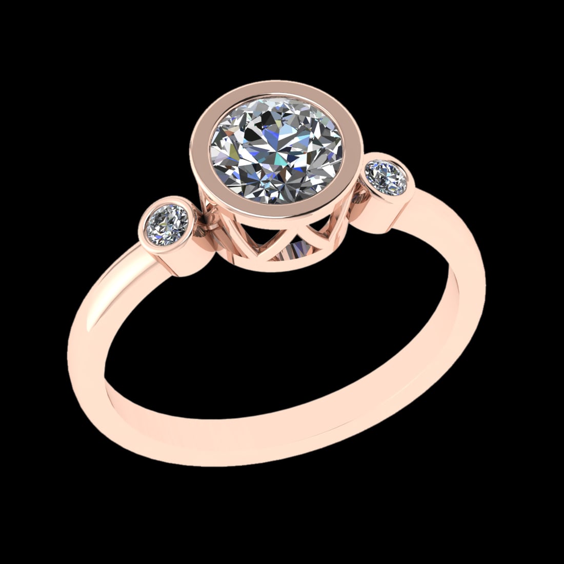 0.91 Ctw VS/SI1 Diamond 10k Rose Gold Engagement Ring (ALL DIAMOND ARE LAB: Center Daimond Weight :-0.84 Ctw ( Round Cut) Color : J-k Clarity : VS/SI1 Side Diamond Weight Of Ctw 0.07 Ctw Color : J-k Clarity : VS/SI1 Daimond Setting : Prong Metal Weight : Approx 2.40 gram 10k 