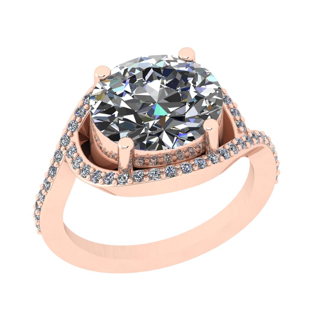 3.36 Ctw SI1/SI2 Diamond Prong Set 14k Rose Gold Engagement Halo Ring: Center Daimond Weight :-3.00 Ctw ( Oval Cut) Color : G-H Clarity : SI1/SI2 Side Diamond Weight Of Ctw 0.36 Ctw Color : G-H Clarity : SI1/SI2 Daimond Setting : Prong Metal Weight : Approx 5.48 gram