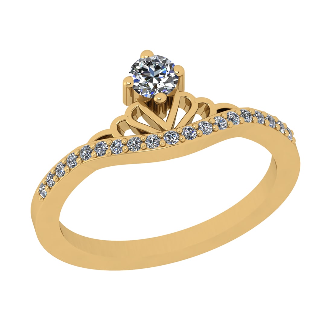 0.32 Ctw SI2/SI1 Diamond Prong Set 14k Yellow Gold Engagement Ring: Center Daimond Weight :-0.17 Ctw ( Round Cut) Color : G-H Clarity : SI2/SI1 Side Diamond Weight Of Ctw 0.15 Ctw Color : G-H Clarity : SI2/SI1 Daimond Setting : Prong Metal Weight : Approx 3.28 gram 14