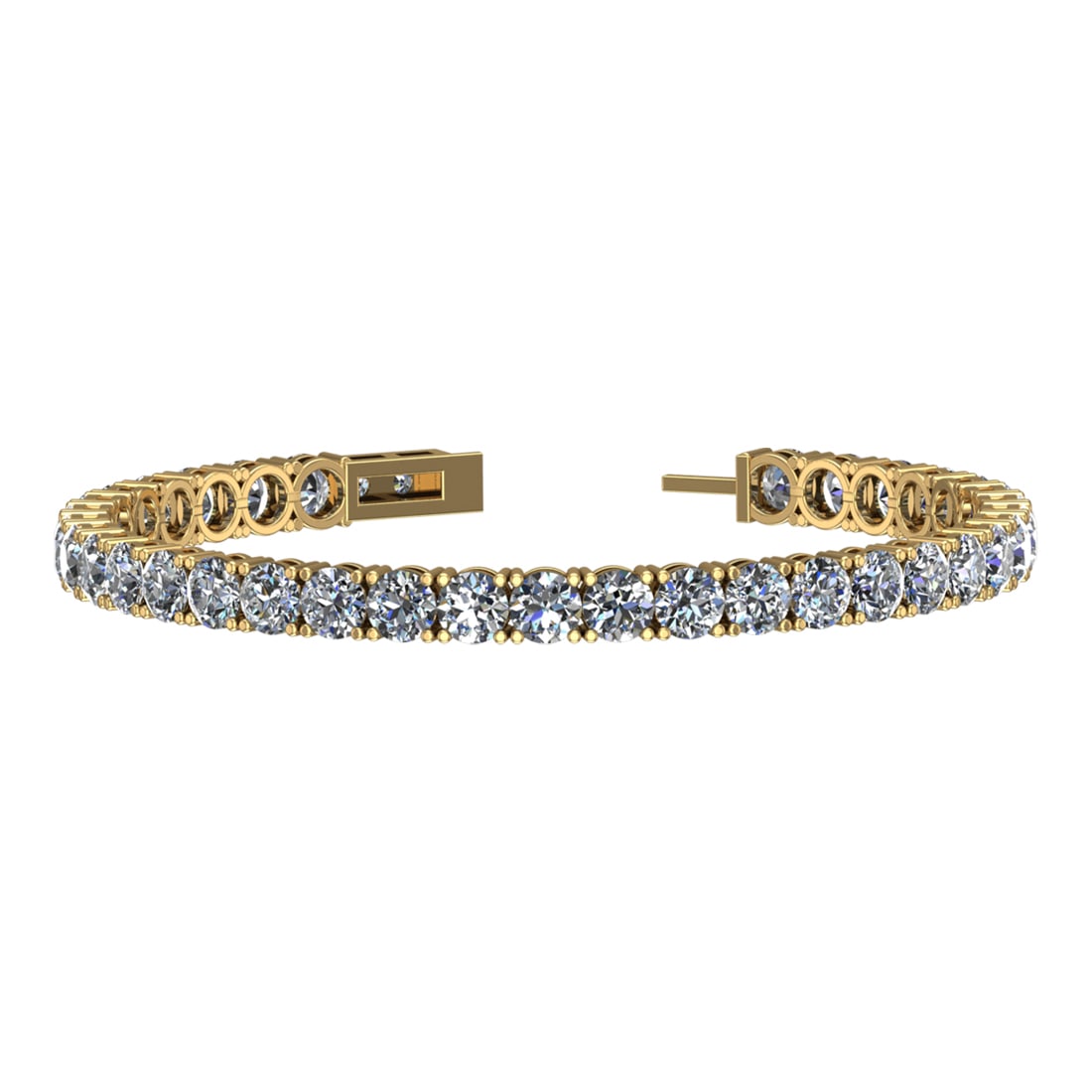 14.00 Ctw VS/SI1 Diamond Prong Set 14k Yellow Gold Bracelet (1 of 1)