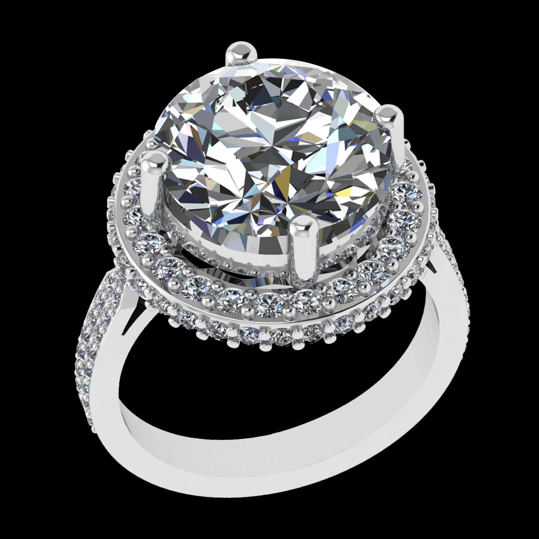 4.21 Ctw VS/SI1 Diamond 10k white Gold Engagement Ring (ALL DIAMOND ARE LAB: Center Daimond Weight :-2.90 Ctw ( Round Cut) Color : J-K Clarity : VS/SI1 Side Diamond Weight Of Ctw 1.31 Ctw Color : J-K Clarity : VS/SI1 Daimond Setting : Prong Metal Weight : Approx 7.21 gram 10k 