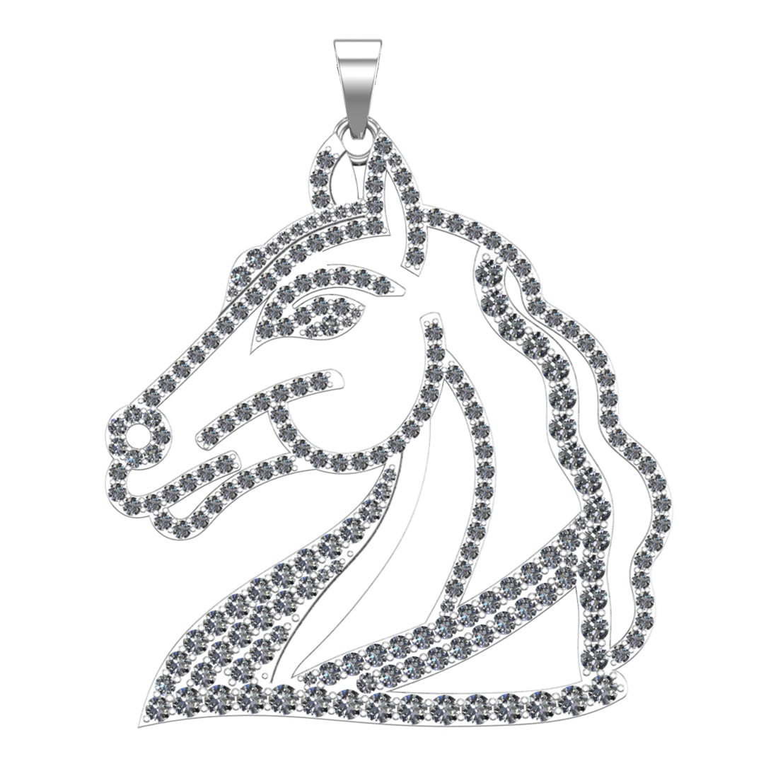 5.86 Ctw VS/SI1 Diamond 14k white Gold Pendant (ALL DIAMOND ARE LAB GROWN )