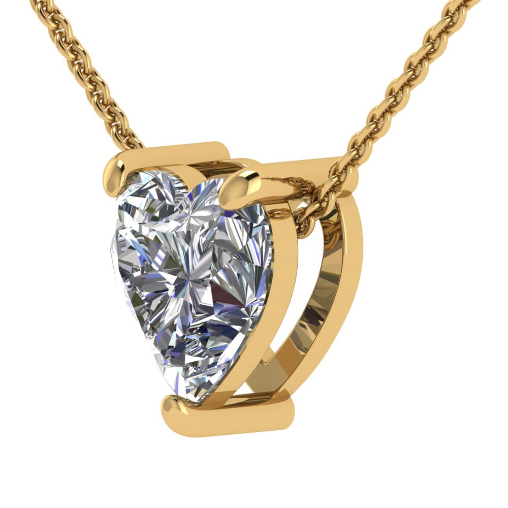 1.50 Ctw SI1/SI2 Diamond Prong Set 14K Yellow Gold Solitaire Pendant