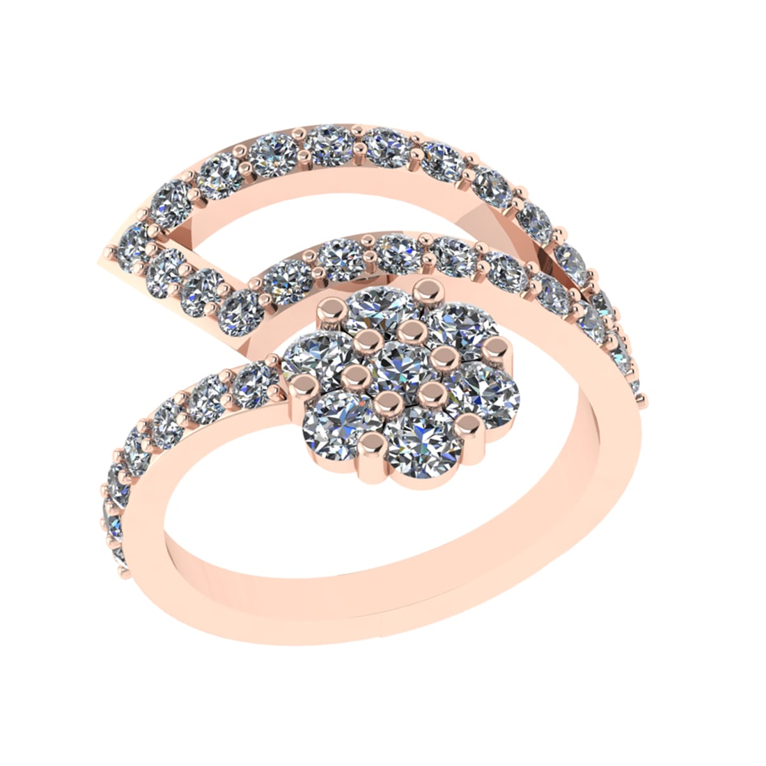 1.82 Ctw SI2/SI1 Diamond Prong Set 14k Rose Gold Engagement Ring (ALL DIAMO