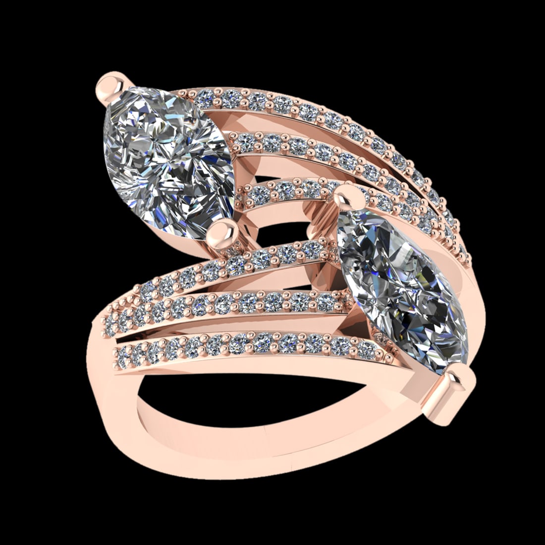 3.49 CtwVS/SI1 Diamond 10k Rose Gold Engagement Ring: Center Daimond Weight :-3.00 Ctw ( Marquise Cut ) Color : j-k Clarity : VS/SI1 Side Diamond Weight Of Ctw 0.49 Ctw Color : j-k Clarity : VS/SI1 Daimond Setting : Prong Metal Weight : Approx 7.90 gram 