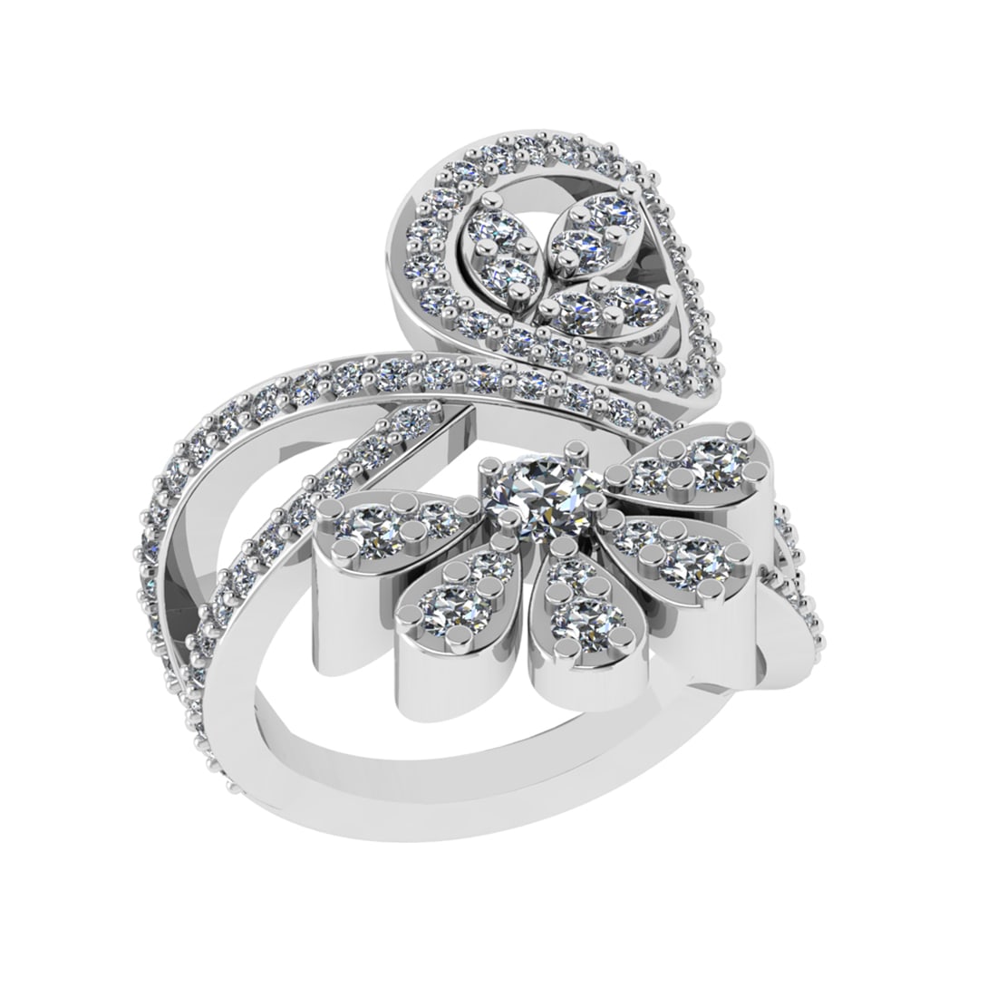 1.81 Ctw SI2/SI1 Diamond Prong Set 14k white Gold Engagement Ring (ALL DIAM: Center Daimond Weight :-0.25 Ctw ( Round Cut) Color : G-H Clarity : SI2/SI1 Side Diamond Weight Of Ctw 1.56 Ctw Color : G-H Clarity : SI2/SI1 Daimond Setting : Prong Metal Weight : Approx 6.06 gram 14